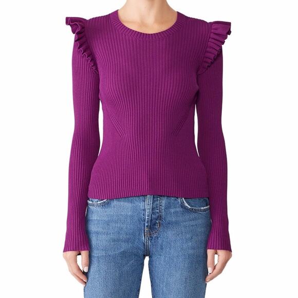 Cinq à Sept Sloann Ribbed Knit sweater purple - XS - Picture 1 of 10